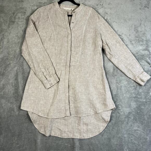 Soft Surroundings Tunic Shirt Womens M Flowy Textured Peasant Lagenlook - Picture 1 of 9